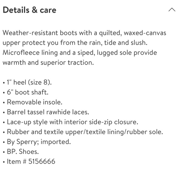 Sperry ‘Saltwater - Quilted’ Duck Boot Ivory/Oatmeal Canvas - size 6 - Picture 9 of 9